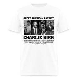 Great American Patriot Charlie Kirk T Shirt - white