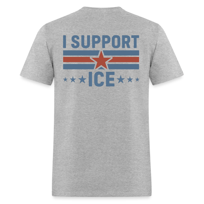 I Support ICE Retro T Shirt - heather gray