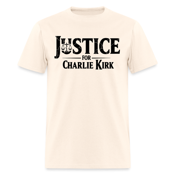 Justice for Charlie Kirk T Shirt - 2 - natural