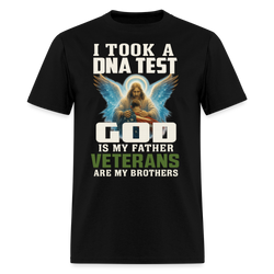 I Took a DNA and God is My Father Veteran T Shirt - 2 - black