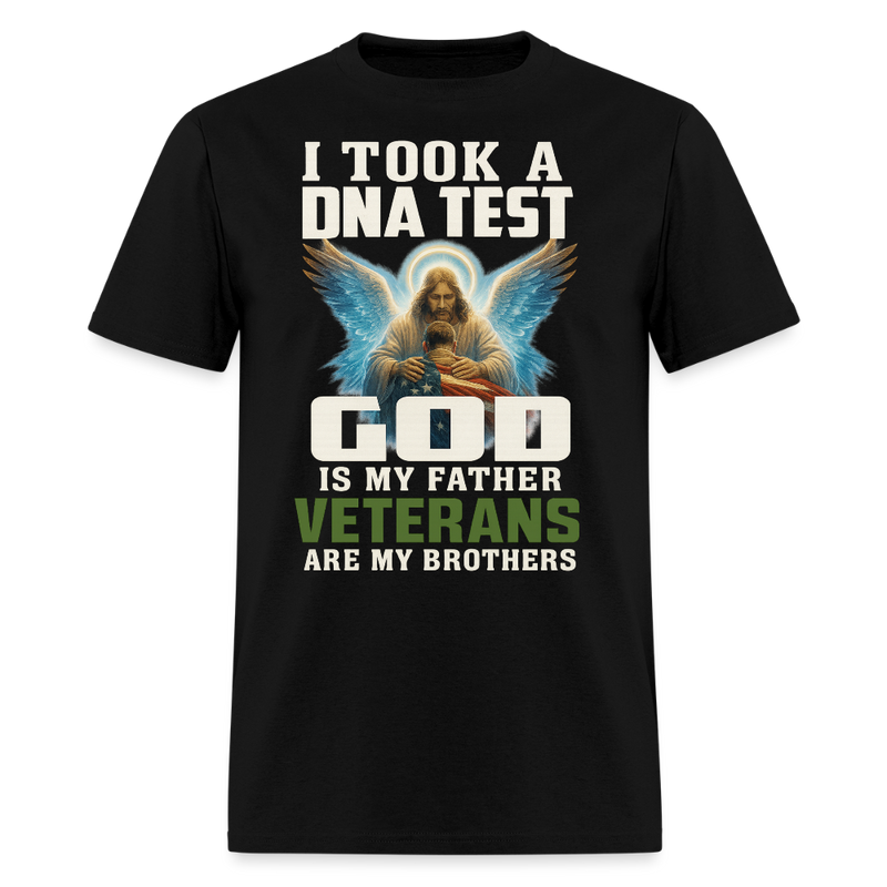 I Took a DNA and God is My Father Veteran T Shirt - 2 - black