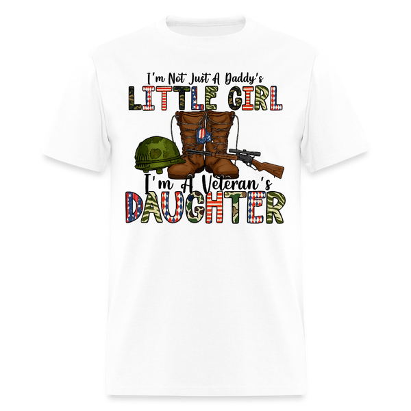 I'm Not Just A Daddy's Liitle Girl Veteran T Shirt - 3 - white
