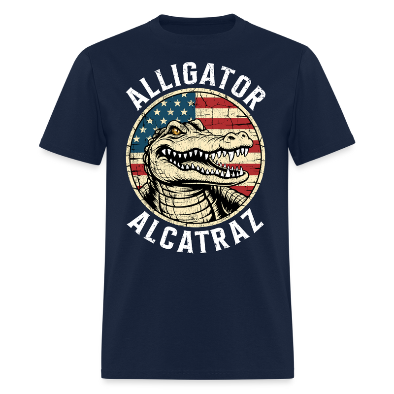 Alligator Alcatraz Vintage T Shirt - navy