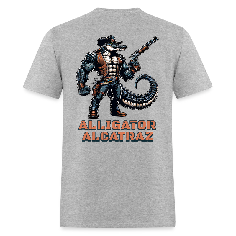 Alligator Alcatraz Cowboy T Shirt - heather gray