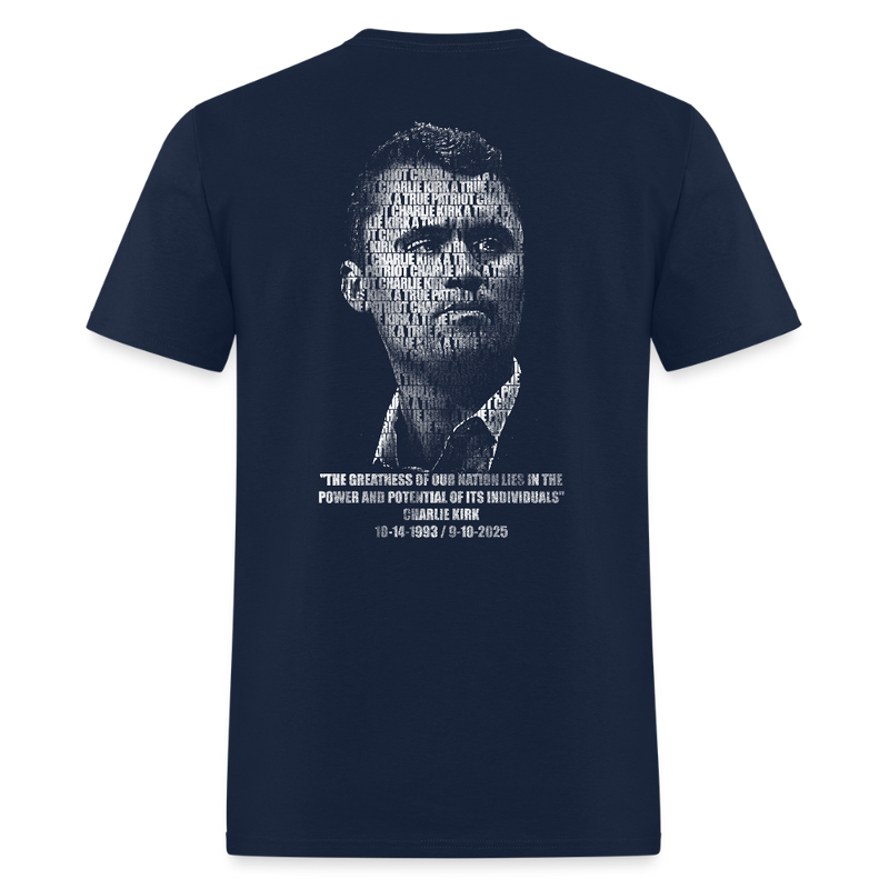 Charlie Kirk Memorial Freedom T Shirt - navy