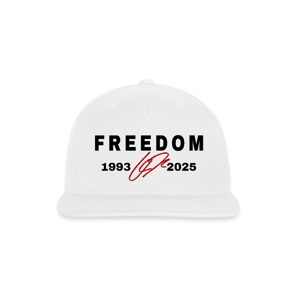 Freedom Charlie Kirk 1993-2025 Snapback Hat - white