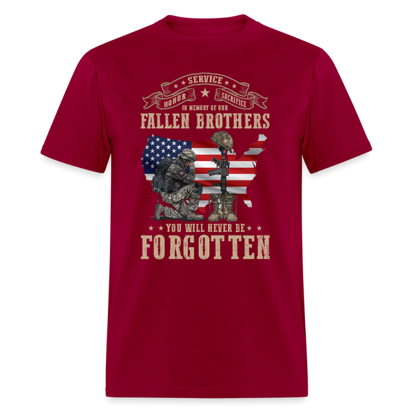 Honor Service Sacrifice In Memory Of Our T Shirt - dark red