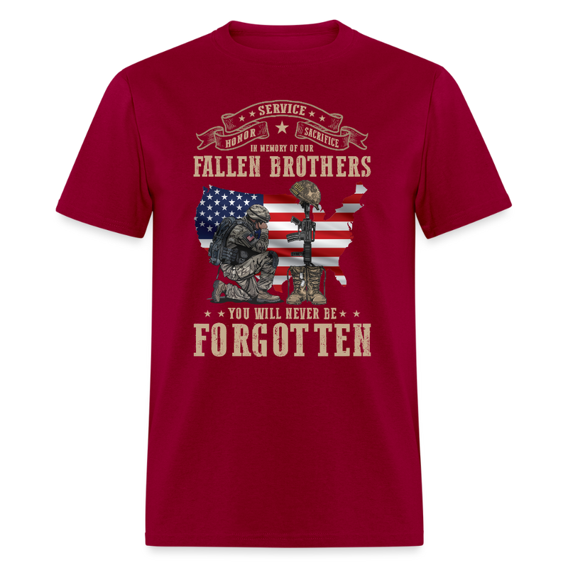 Honor Service Sacrifice In Memory Of Our T Shirt - dark red