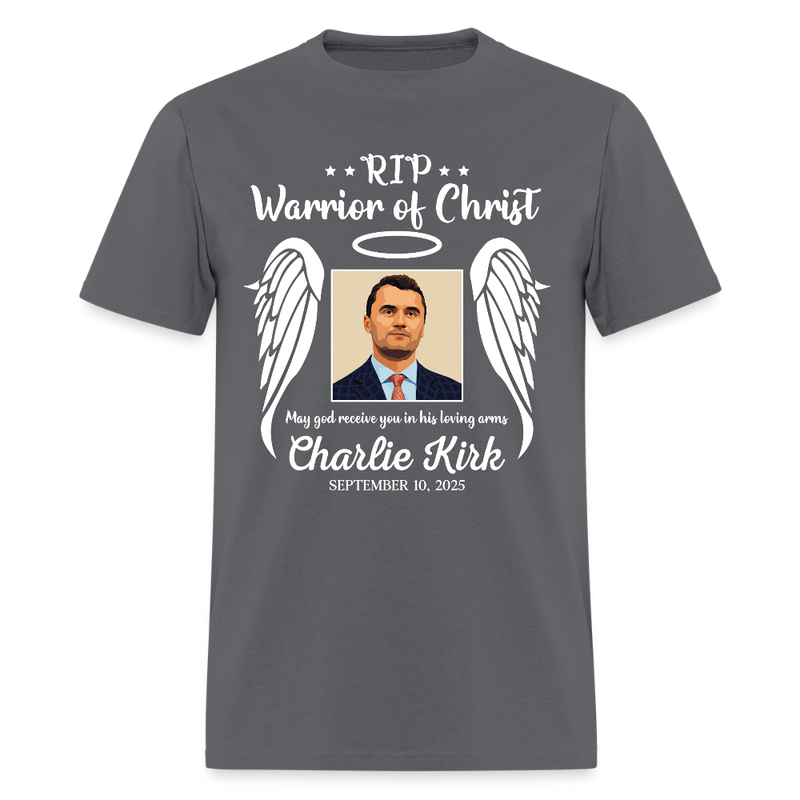 RIP Warrior Of Christ Charlie Kirk T Shirt - charcoal