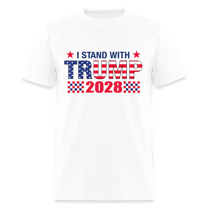 I Stand With Trump 2028 T Shirt - white