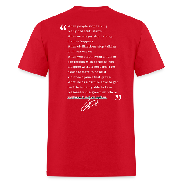 Freedom When People Stop Talking Charlie Kirk T Shirt - 2 - red