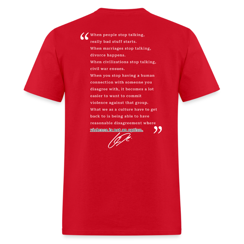 Freedom When People Stop Talking Charlie Kirk T Shirt - 2 - red