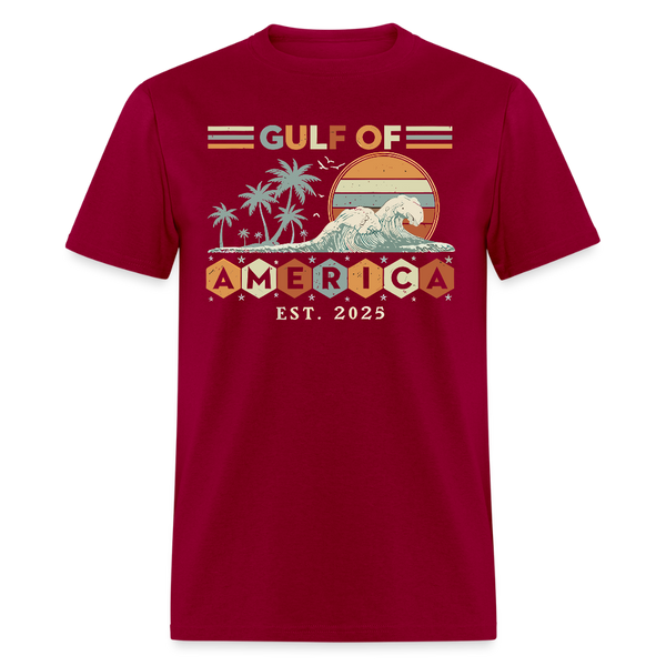 Vintage Gulf of America 2025 Retro Beach T Shirt - dark red