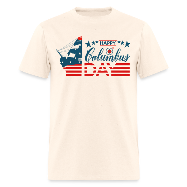 Happy Colombus Day T Shirt - 4 - natural