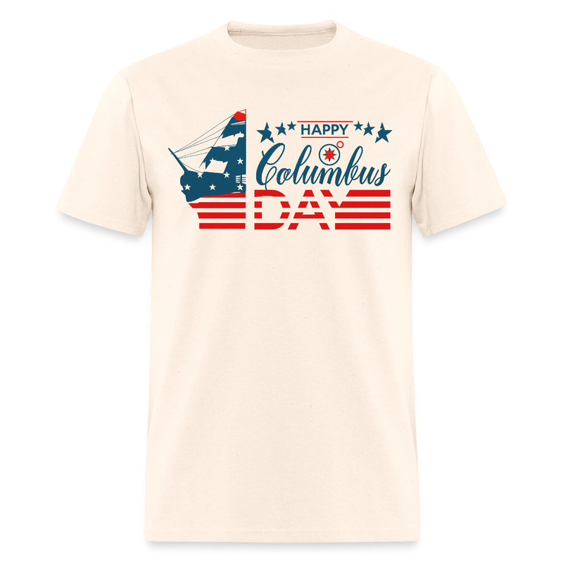Happy Colombus Day T Shirt - 4 - natural