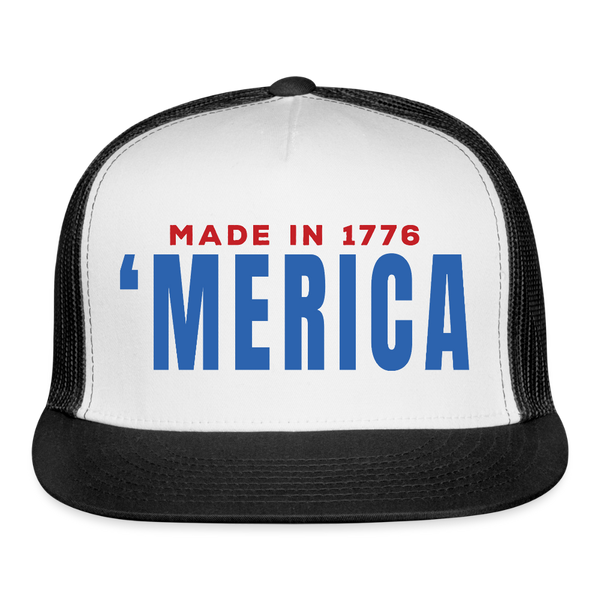 Made In 1776 'Merica Trucker Hat - white/black