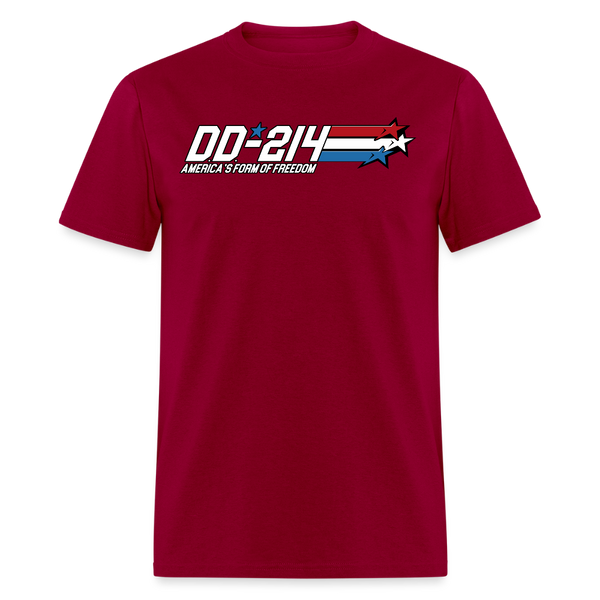 DD-214 America's Form Of Freedom T Shirt - dark red