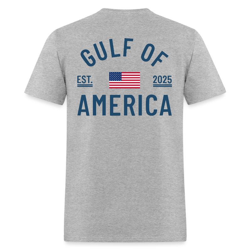 Gulf of America Est. 2025 U.S. Flag T Shirt - heather gray