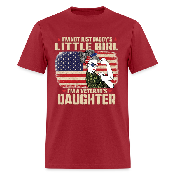 I'm Not Just A Daddy's Liitle Girl Veteran T Shirt - 2 - dark red