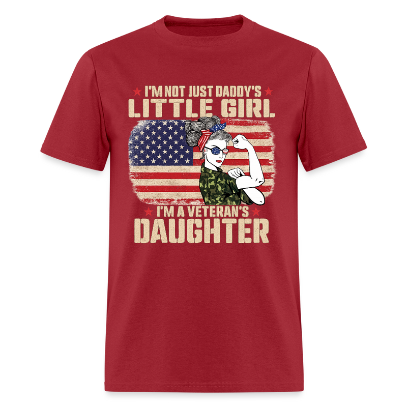 I'm Not Just A Daddy's Liitle Girl Veteran T Shirt - 2 - dark red