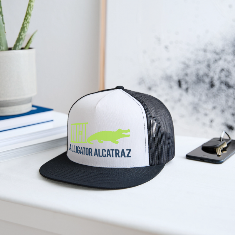 Alligator Alcatraz Trucker Hat - 2 - white/black