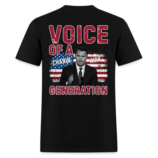 Voice Of Generation Charlie Kirk T Shirt - black