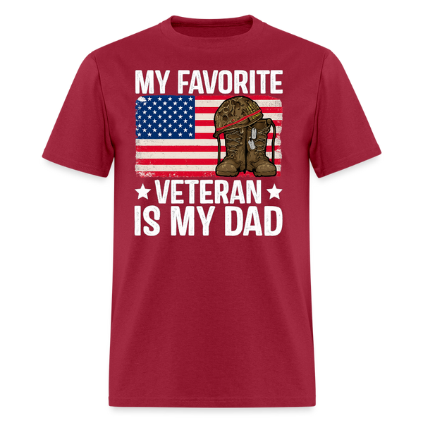 My Favorite Veteran is My Dad T Shirt - dark red