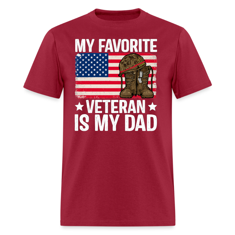 My Favorite Veteran is My Dad T Shirt - dark red