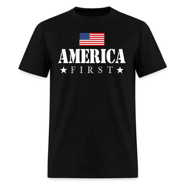 America First Patriotic T Shirt - black