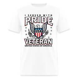 I Served with Pride Veteram USA T Shirt - white