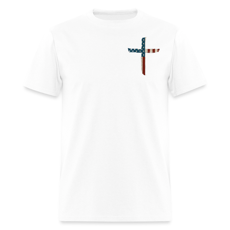 Stand For The Flag Kneel For The Cross White T Shirt - white