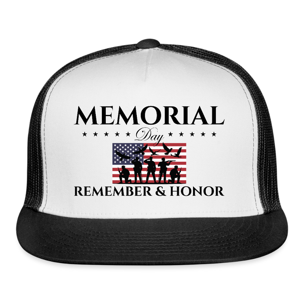 Memorial Day Remember & Honor Trucker Hat - 2 - white/black
