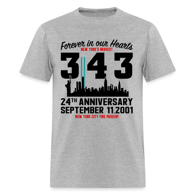 Forever In Our Hearts 343 New York's Bravest T Shirt - heather gray