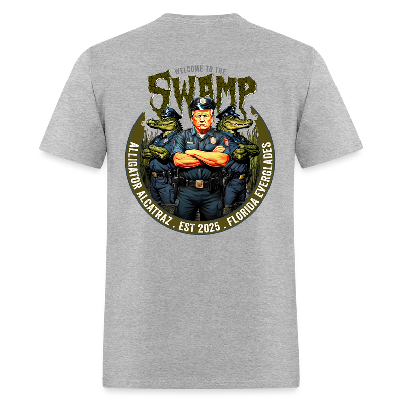 Alligator Alcatraz Welcome To The Swamp Trump T Shirt - heather gray