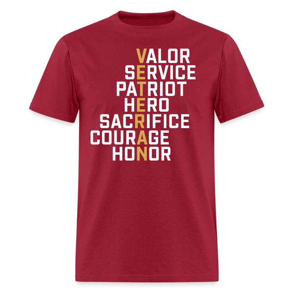VETERAN Meaning T Shirt - dark red