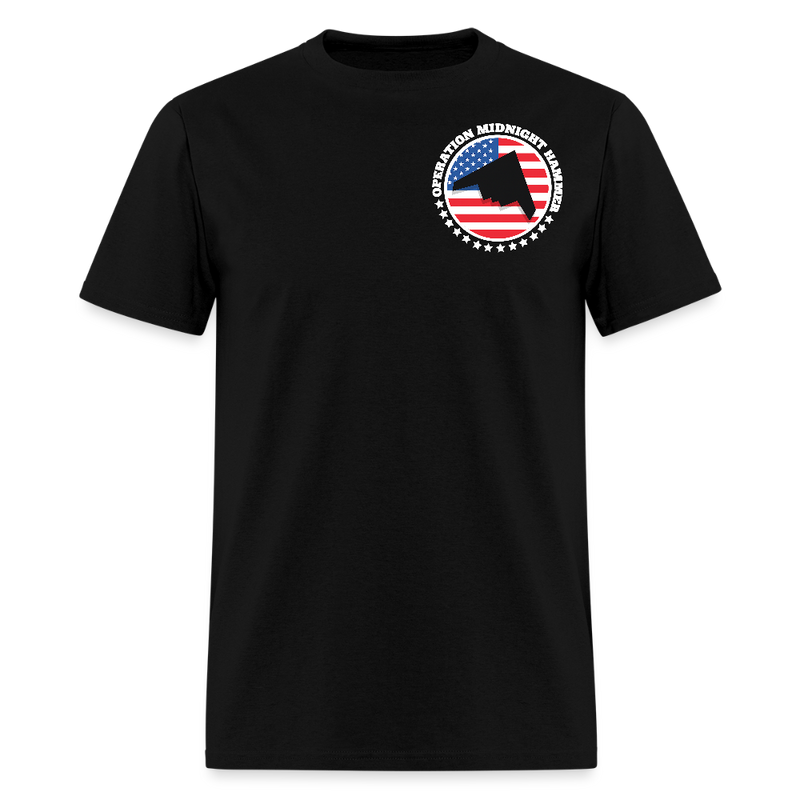 Operation Midnight Hammer B2 Stealth Bomber T Shirt - black