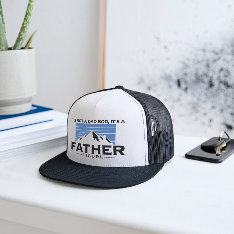 It's Not A Dad Bod It's A Father Figure Trucker Hat - white/black