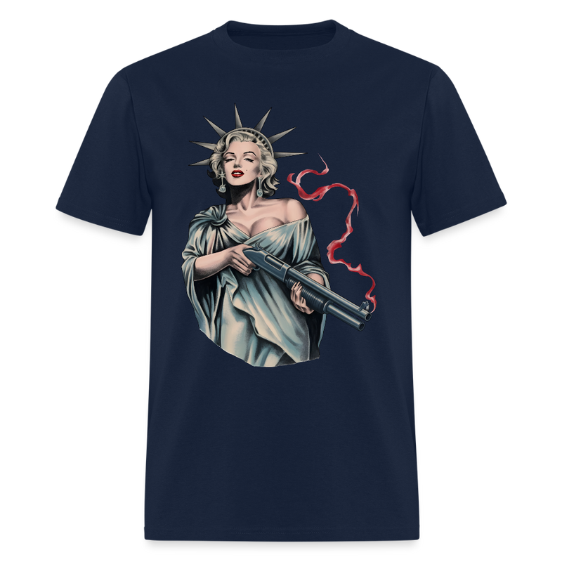 Armed Liberty T Shirt - navy