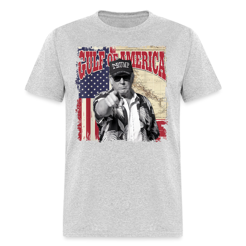 Vintage Gulf of America Map T Shirt - heather gray