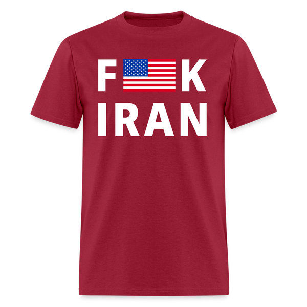 F*ck Iran Front Print T Shirt - dark red