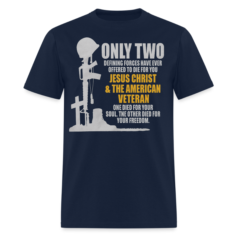 Jesus Christ and the American Veteran T Shirt - 2 - navy