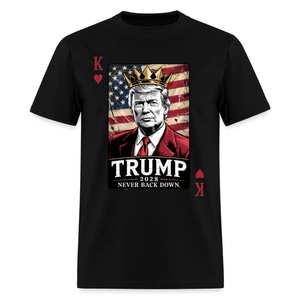 Trump 2028 Never Back Down T Shirt - black