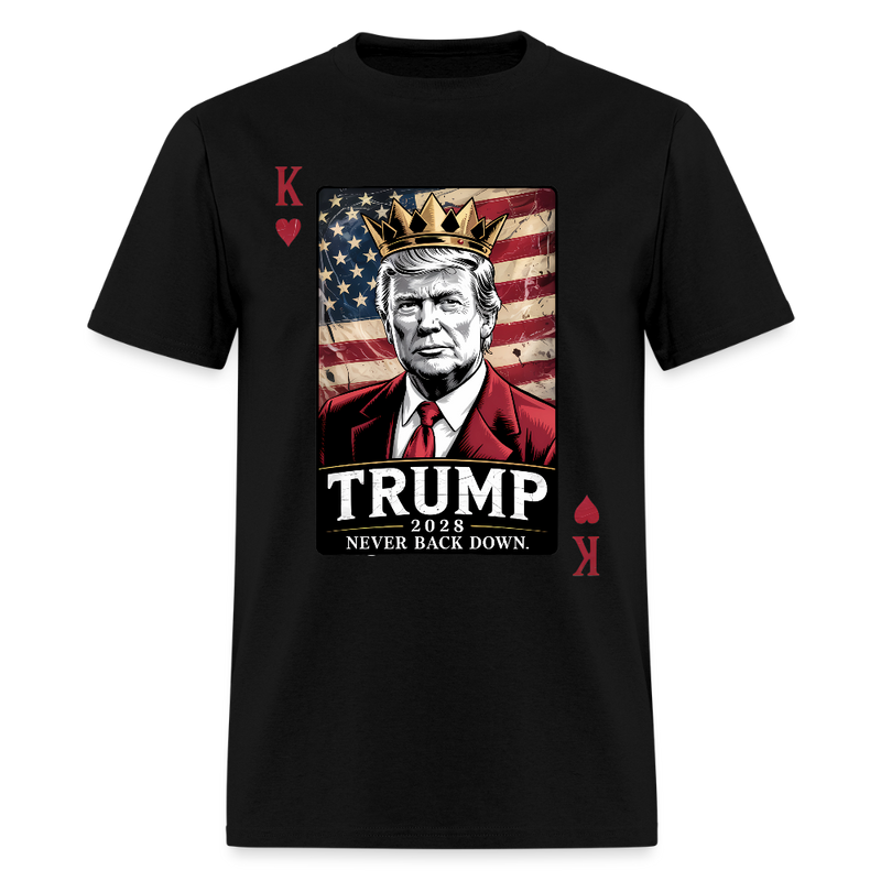 Trump 2028 Never Back Down T Shirt - black