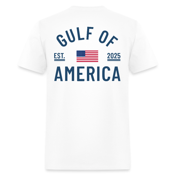 Gulf of America Est. 2025 U.S. Flag T Shirt - white