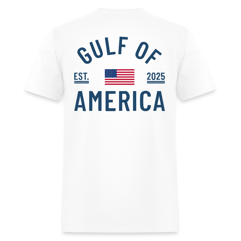 Gulf of America Est. 2025 U.S. Flag T Shirt - white