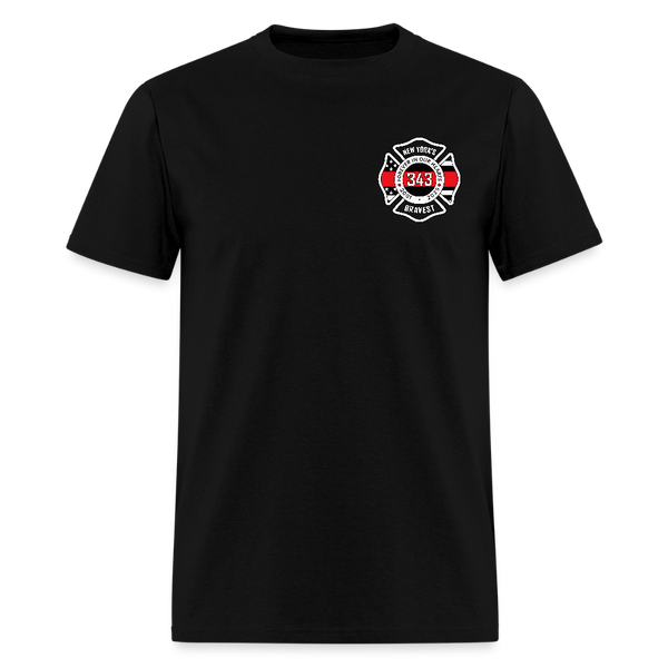 Forever In Our Hearts 343 New York's Bravest 2001 - 2025 T Shirt - black