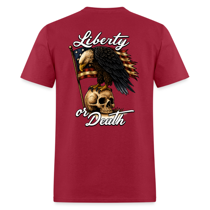 Liberty Of Death T Shirt - dark red