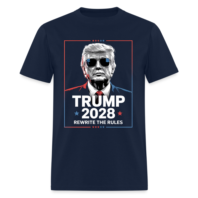 Trump 2028 Rewrite The Rules T Shirt - 2 - navy