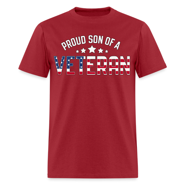 Proud Son of a Veteran T Shirt - 3 - dark red