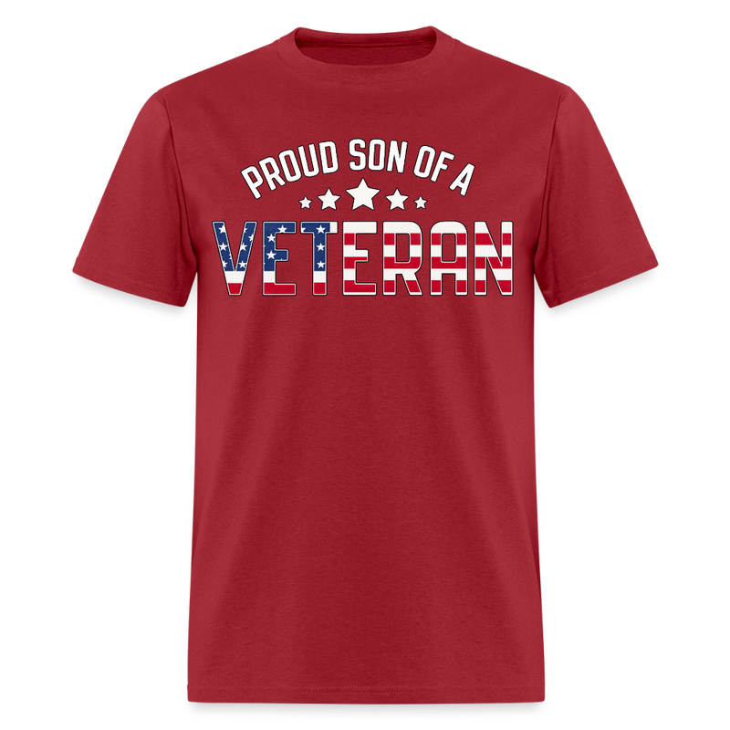 Proud Son of a Veteran T Shirt - 3 - dark red